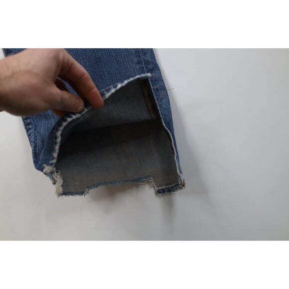 Vintage Y2K Lucky Brand Mens 32x32 Distressed Flared Wide Leg Denim Jeans Blue - Picture 7 of 16